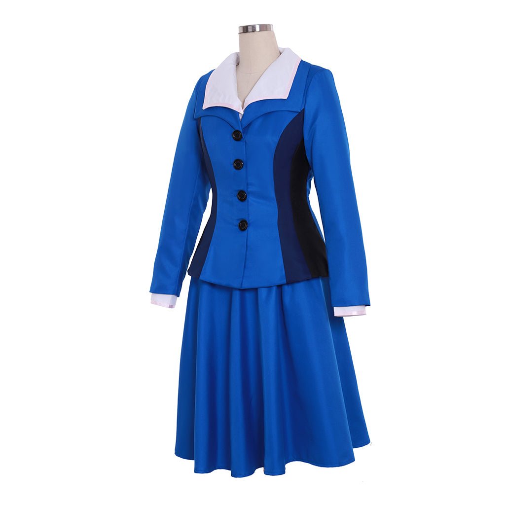 Traje de Cosplay de Peggy Carter para Mujer - 3 Piezas Falda Azul Uniforme - Fantasia Cosera
