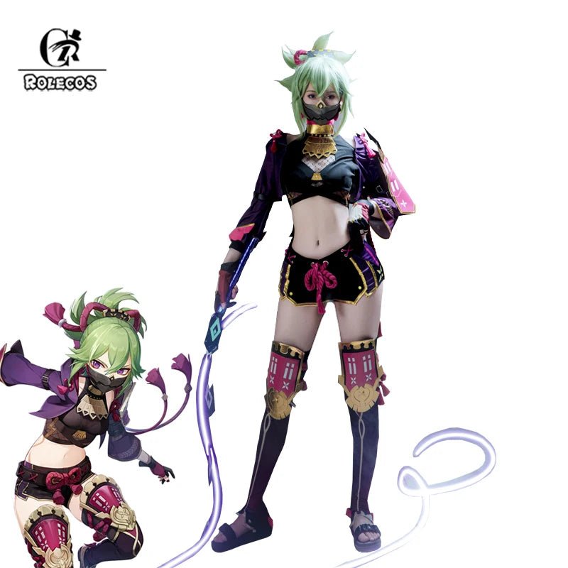 Disfraz de Kuki Shinobu de Genshin Impact para Halloween y Fiestas Temáticas - Conjunto Completo para Mujer - Fantasia Cosera