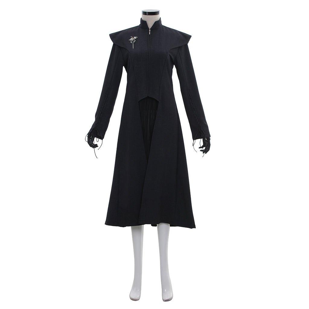 Traje de Cosplay de Daenerys Targaryen Navideño | Vestido Negro y Capa de la Edad Media - Fantasia Cosera