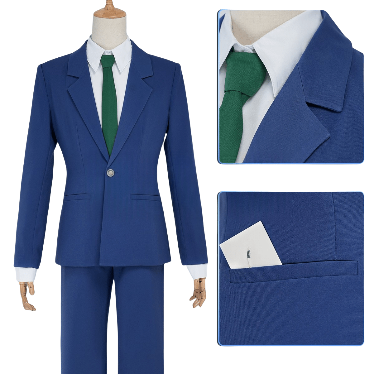 Traje de Cosplay de Kudo Shinichi - Outfit de Detective Conan Anime - Fantasia Cosera