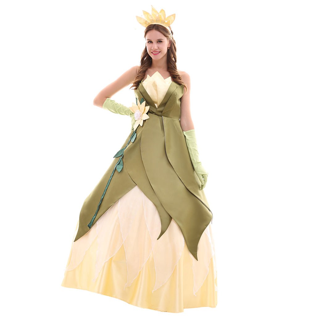 Serie de Trajes de Cosplay de la Princesa Tiana | Vestidos Elegantes para Cosplay, Fiestas y Halloween - Fantasia Cosera
