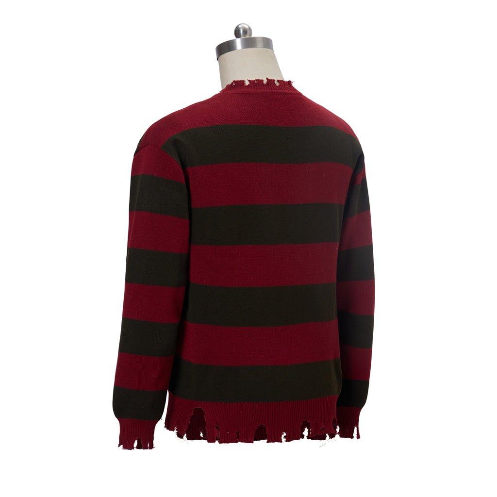 Suéter Cosplay Freddy Krueger | Camiseta de Rayas Rojas de la Película Calle Pesadilla | Suéter Tricotado Unisex para Hombres y Mujeres - Fantasia Cosera