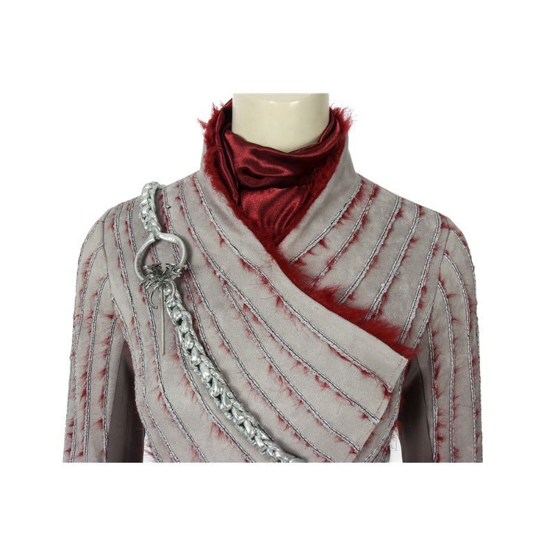Traje de Cosplay de Daenerys Targaryen - Vestido de Mangas Largas con Broche para Halloween y Fiestas - Fantasia Cosera