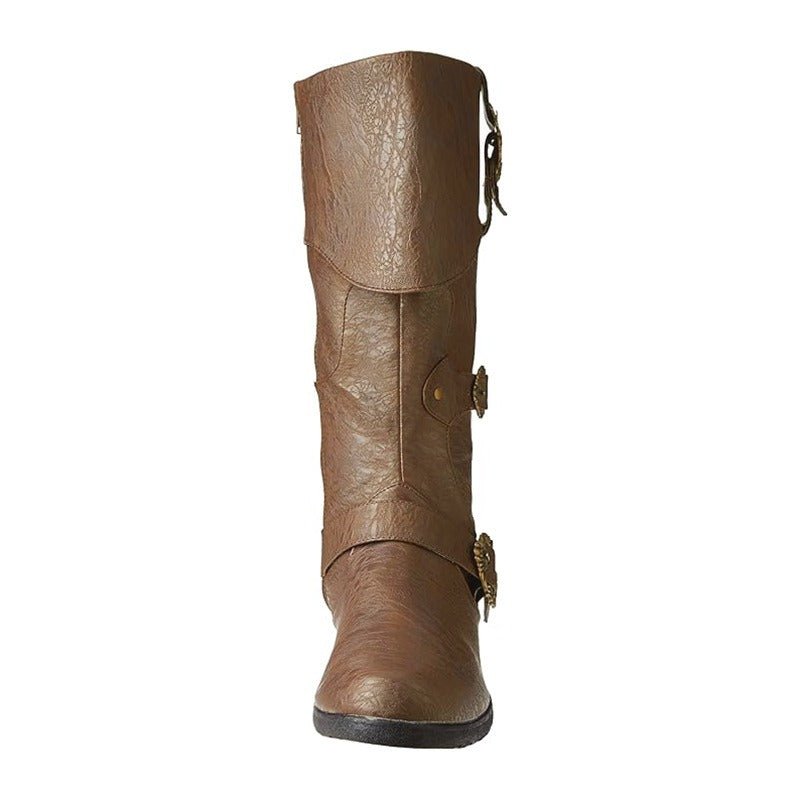 Botas de Caballero Renacentista Caña Larga Piel PU Zapatos Medievales para Cosplay Vikingo Pirata y Carnavales - Fantasia Cosera