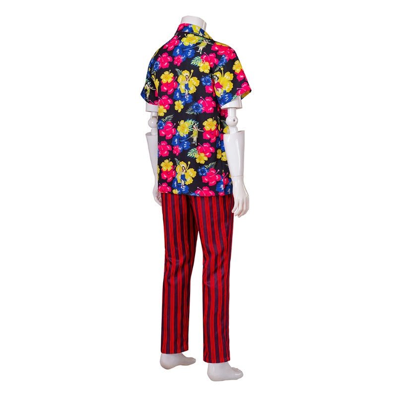 Traje de Ace Ventura Detective de Mascotas Camisa Hawaiana Pantalones Cinturón Juego Completo - Fantasia Cosera