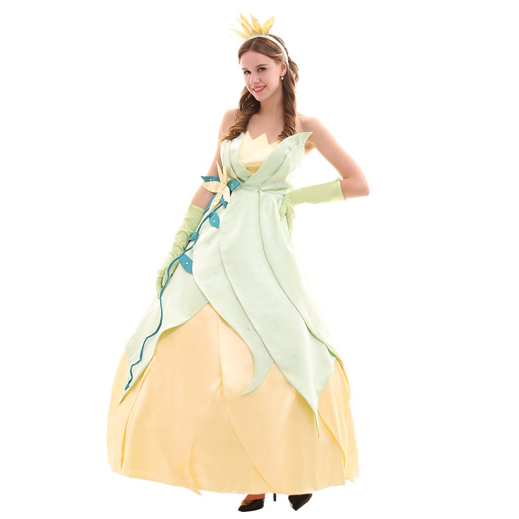 Serie de Trajes de Cosplay de la Princesa Tiana | Vestidos Elegantes para Cosplay, Fiestas y Halloween - Fantasia Cosera