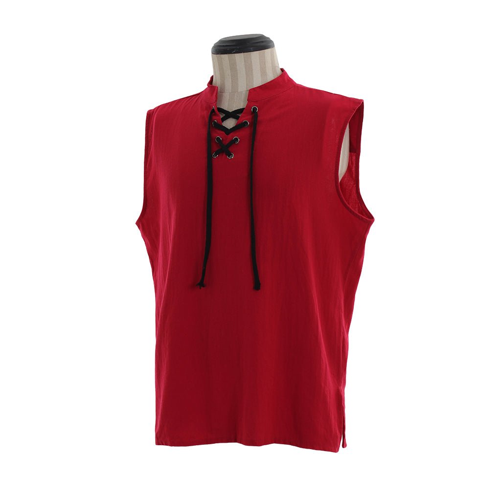 Chaleco Victoriano sin Mangas para Hombres - Color Puro con Correas en el Cuello para Verano | Fantasía Cosera - Fantasia Cosera