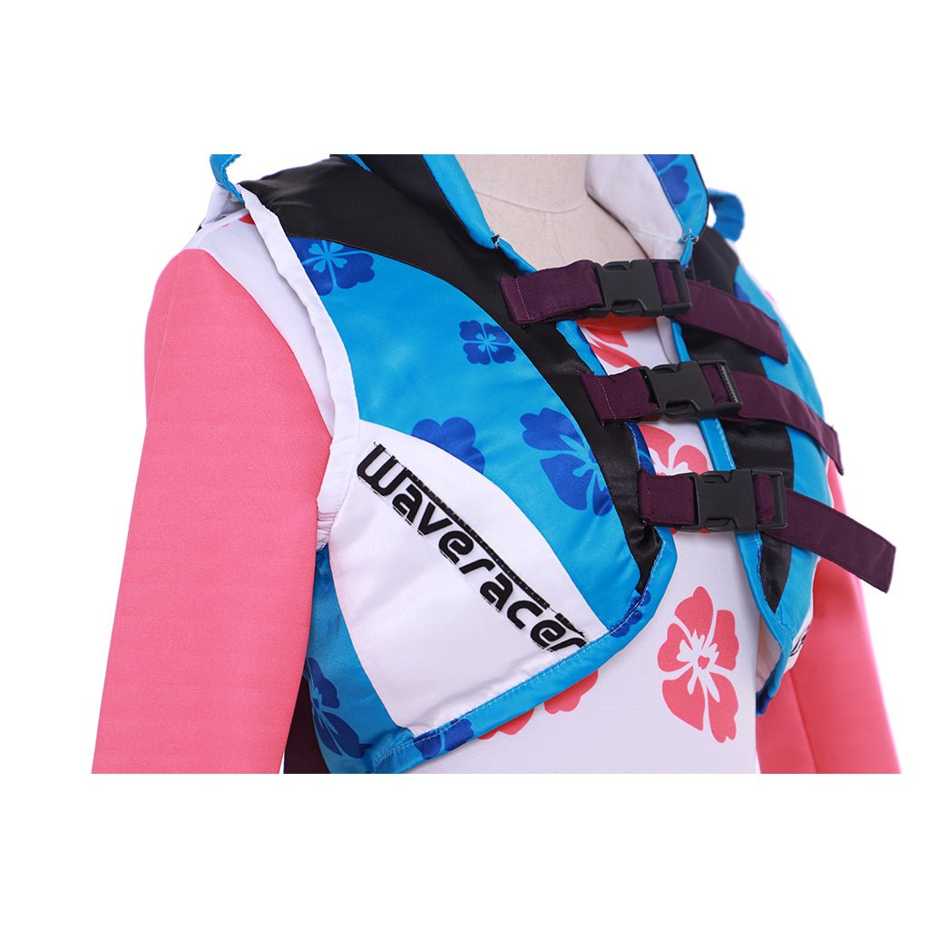 Traje de Cosplay de D.Va Hana Song Waveracer | Vestido de Baño Rosa de Overwatch - Fantasia Cosera