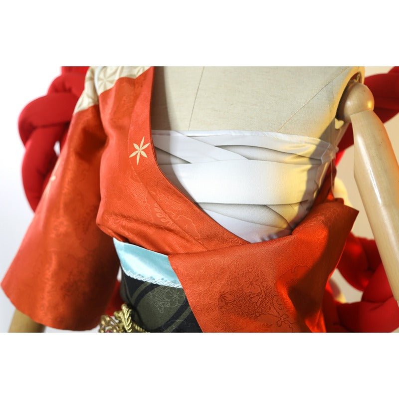 Traje de Cosplay de Yoimiya Kimono con Peluca | Outfit de Genshin Impact - Fantasia Cosera