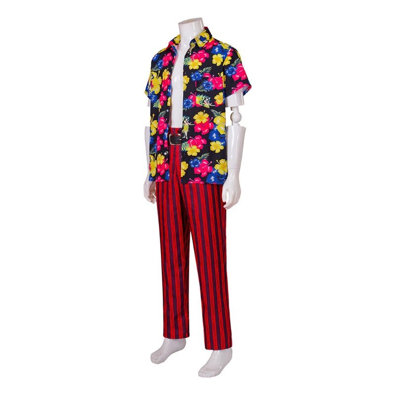 Traje de Ace Ventura Detective de Mascotas Camisa Hawaiana Pantalones Cinturón Juego Completo - Fantasia Cosera