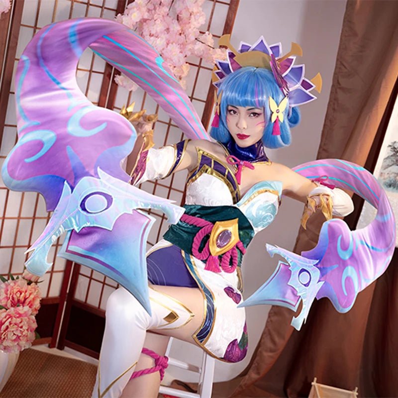 Traje de Cosplay de Evelynn Spirit Blossom de LOL - Vestido Kimono para Mujer con Accesorios - Fantasia Cosera