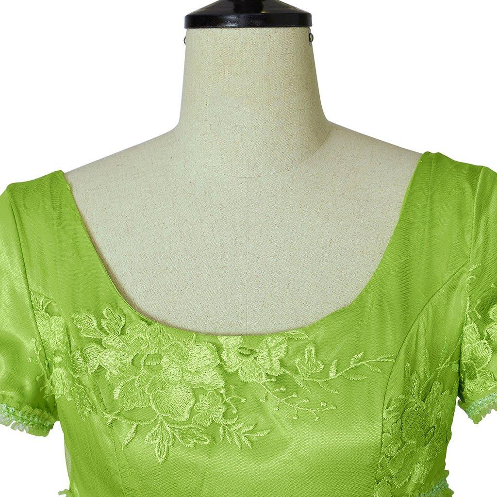 Vestido de Cosplay Bridgerton Verde - Elegancia de la Regencia - Fantasia Cosera