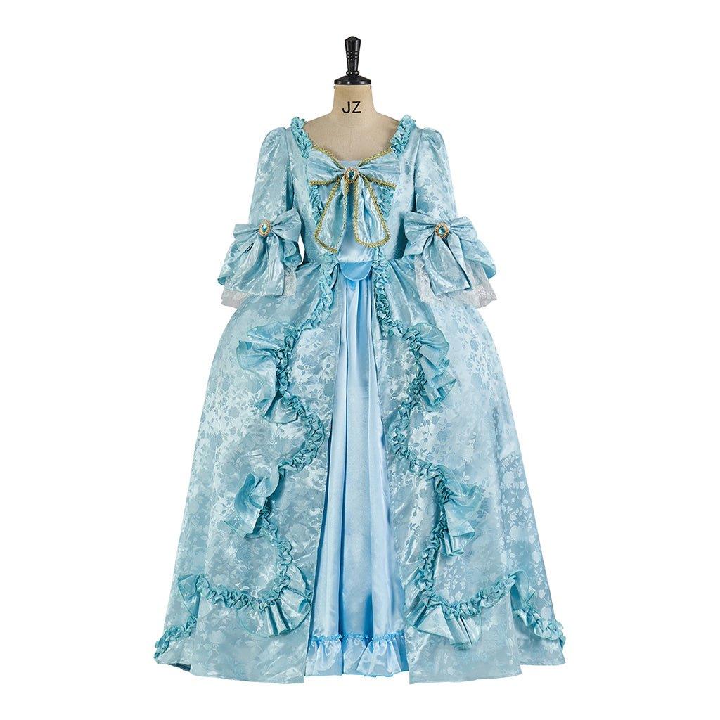 Vestido de Baile Rococó Marie Antoinette Azul Cielo | Traje Gótico Victoriano para Mujeres - Fantasia Cosera