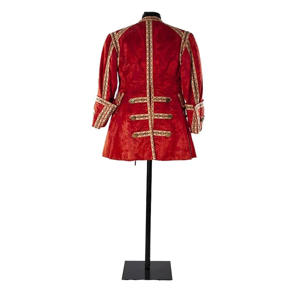Traje Victoriano de 1790s Chaqueta y Chaleco Rojo Rococo Colonial | Traje de Boda Medieval por Fantasía Cosera - Fantasia Cosera