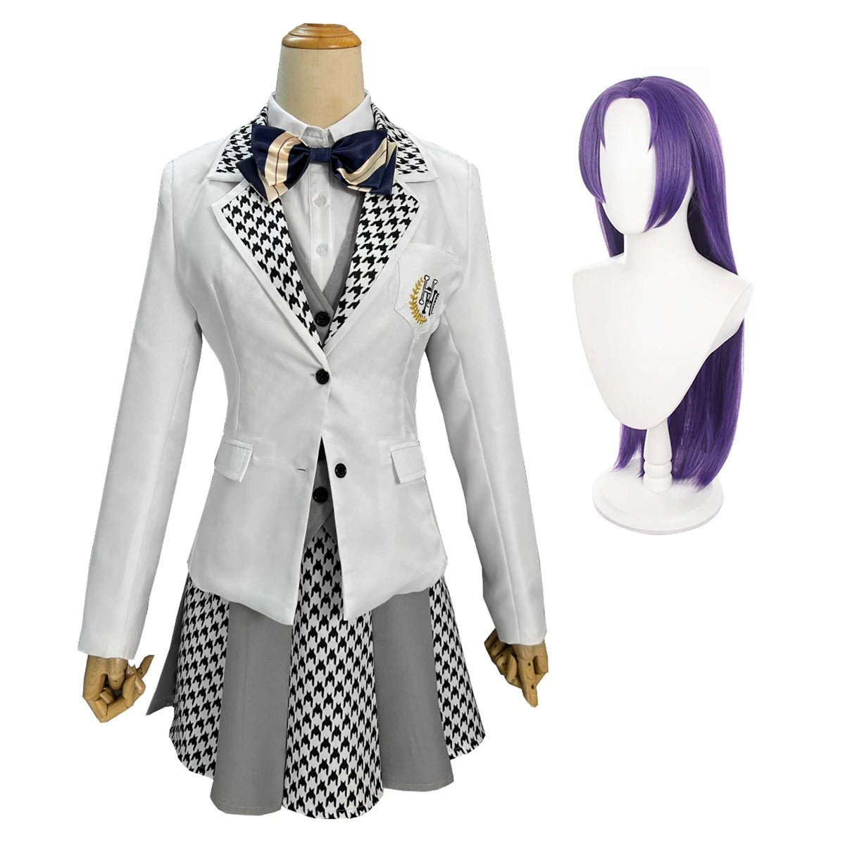Disfraz Cosplay de Reo Mikage de Blue Lock - Peluca, Uniforme Escolar, Camisa, Chaleco, Corbata y Falda - Fantasia Cosera