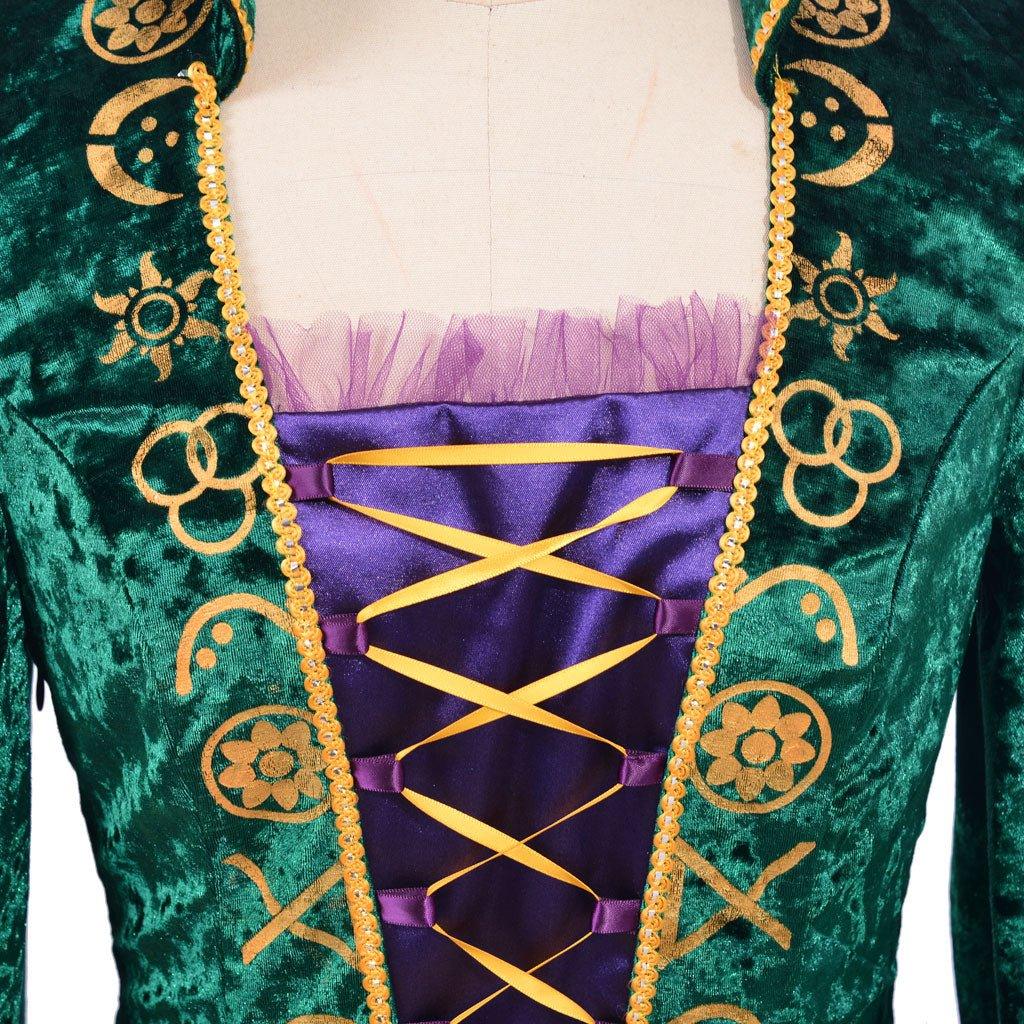 Vestido de Cosplay de Bruja | Traje de Renacimiento Verde Medieval para Mujer - Fantasia Cosera