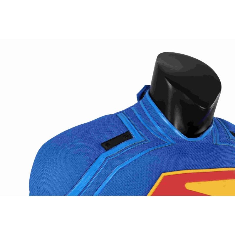 Traje de Cosplay Superhéroe Legado Clark Kent - Bodysuit Azul con Capa Roja - Fantasia Cosera