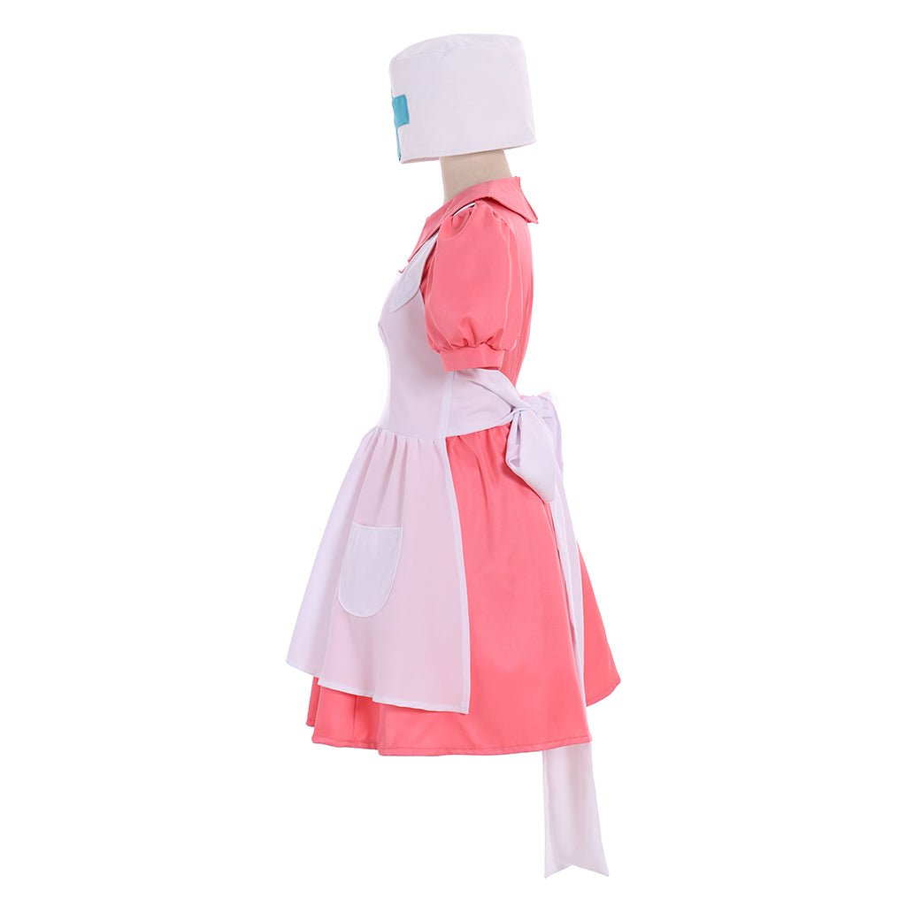 Fantasía Cosera Disfraz de Mujer Nurse Joy – Vestido Rosa con Sombrero, Outfit de Cosplay Inspirado en Anime - Fantasia Cosera