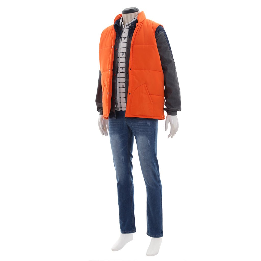 Traje de Cosplay de Regreso al Futuro - Chaqueta en Naranja, Blanco y Rojo - Fantasia Cosera