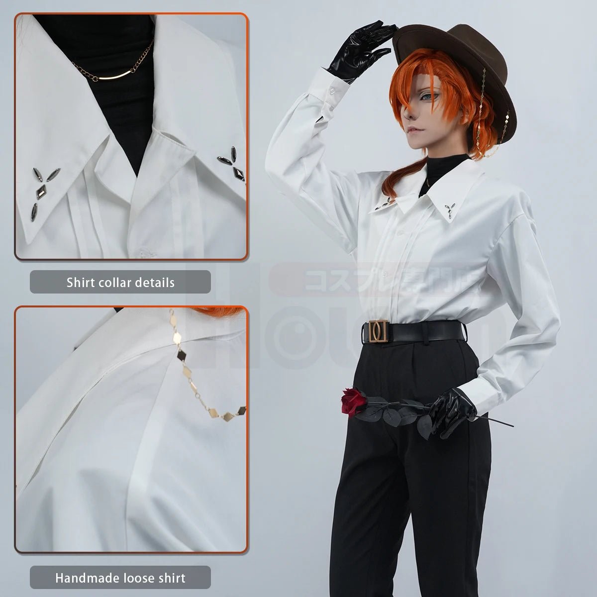Disfraz Cosplay Nakahara Chuuya Bungo Anime Peluca 10º Aniversario Abrigo Forrado Pantalón Camisa Sombrero Guantes - Fantasia Cosera