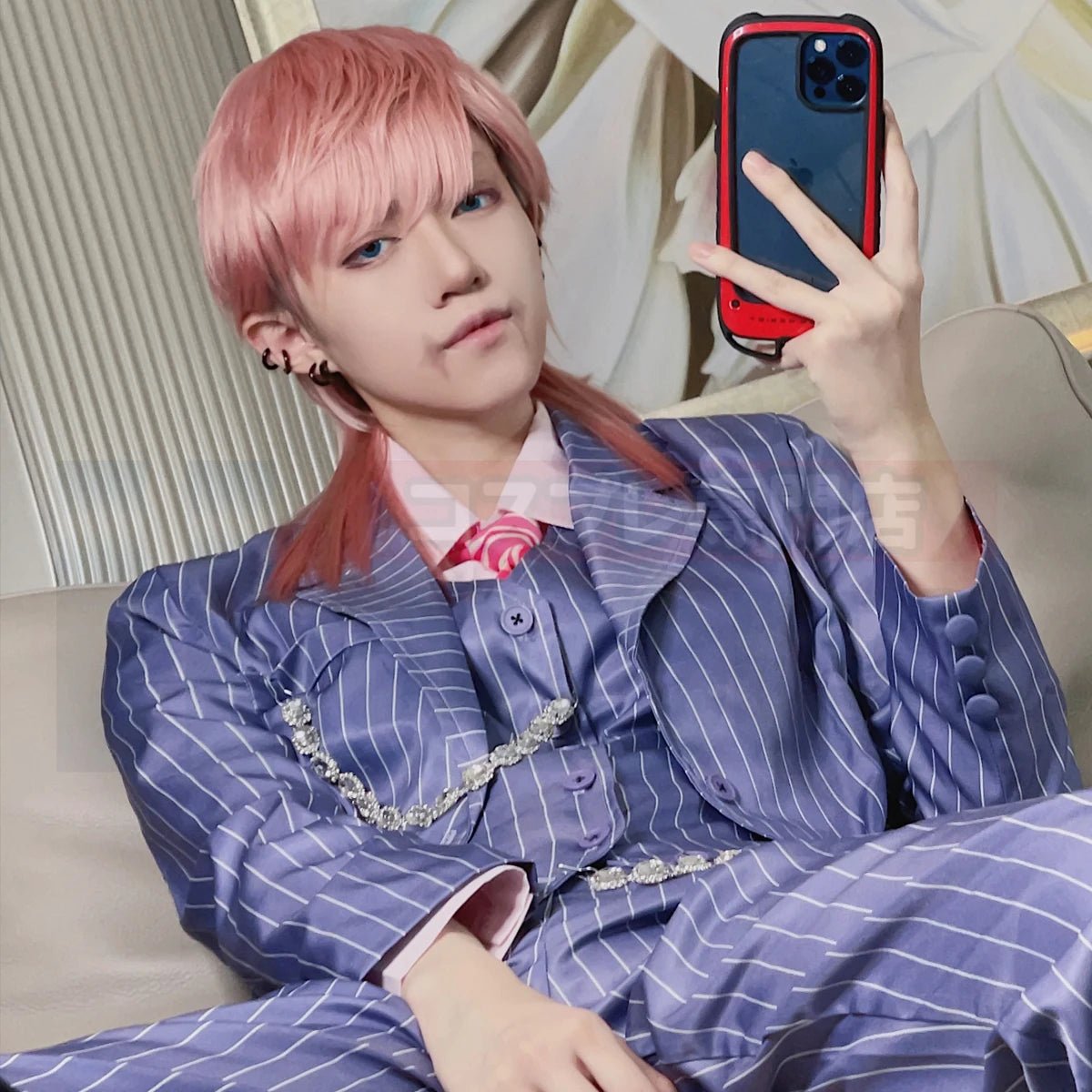 Traje de Cosplay de Tokyo Revengers Haruchiyo Sanzu 6 Piezas - Chaleco, Abrigo y Ropa Casual para Halloween y Navidad - Fantasia Cosera