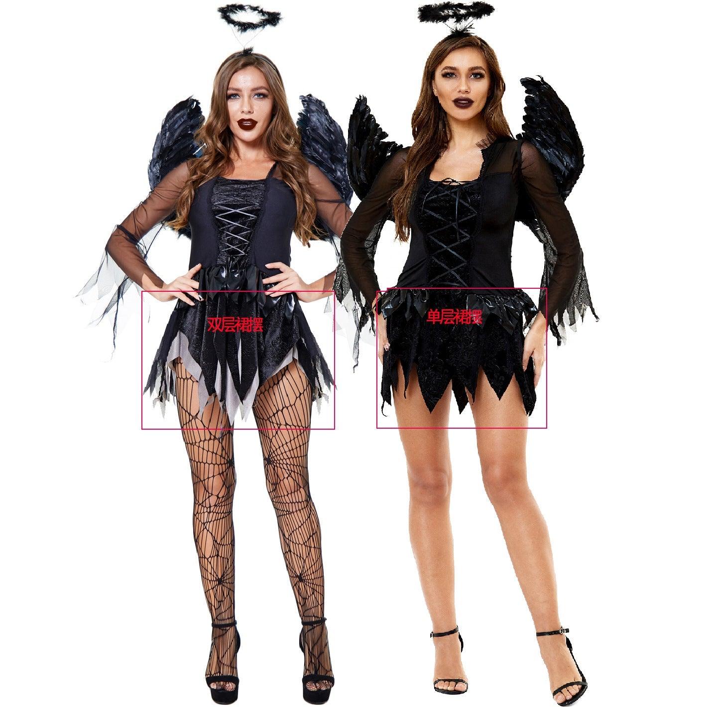 Traje de Ángel Oscuro Zombie para Mujer | Cóspay Gótico Ángel Malvado - Fantasia Cosera
