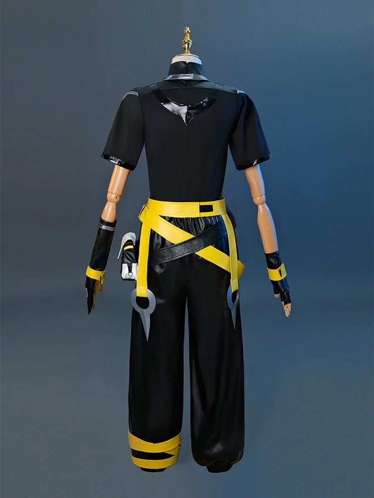 Traje de Cosplay de Ezreal Heartsteel de LOL - Juego LOL HEARTSTEEL GQ - Traje Negro Unisex para Halloween con Gafas - Fantasia Cosera