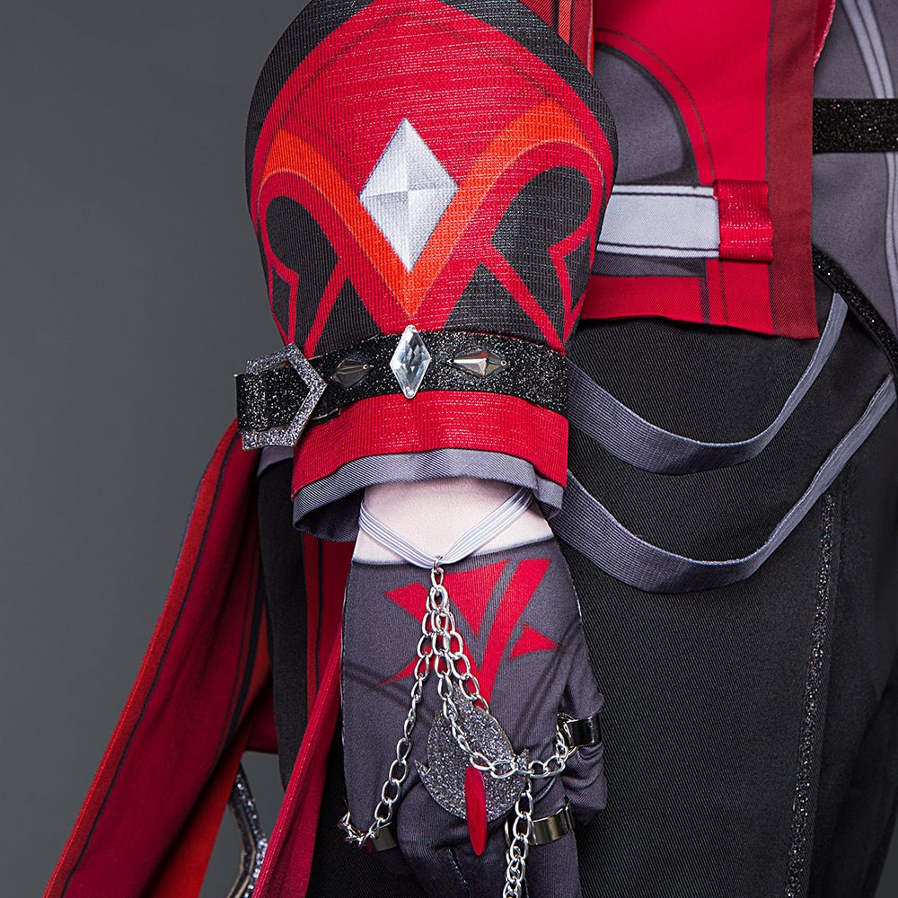 Sumérgete en la Noche con el Traje de Cosplay Diluc Atardecer Carmesí - Genshin Impact - Fantasia Cosera