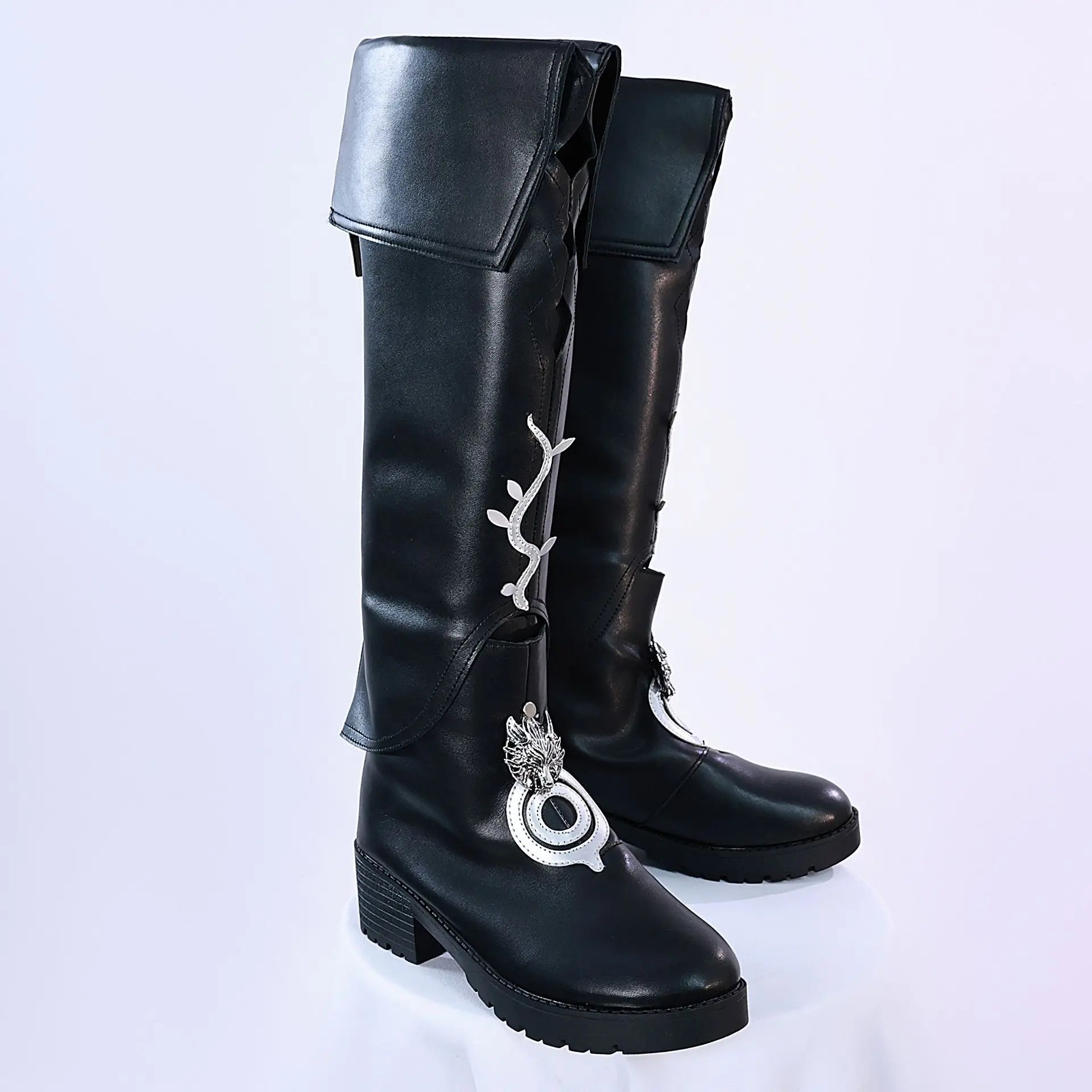 Botas Largas Negras Cosplay Lappland Arknights para Mujer - Fiesta Halloween, Carnaval, Accesorios Comic Con - Fantasia Cosera
