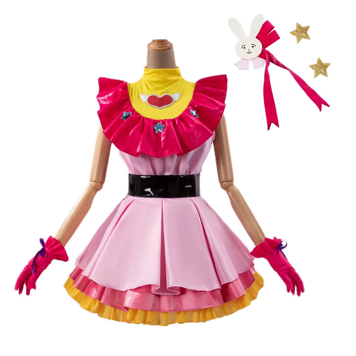 Disfraz de Cosplay de Ai Hoshino de OSHI NO KO Anime con Peluca, Vestido Lolita y Pin para el Cabello de Conejo - Fantasia Cosera