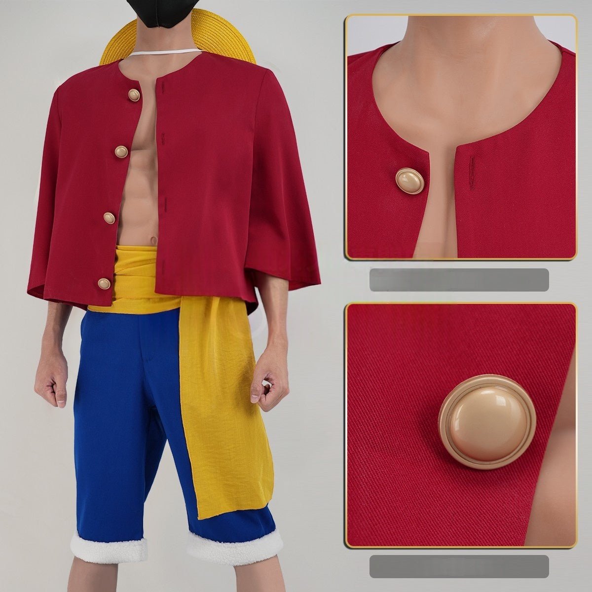 Traje de Cosplay de Monkey D. Luffy - Outfit Premium de One Piece - Fantasia Cosera