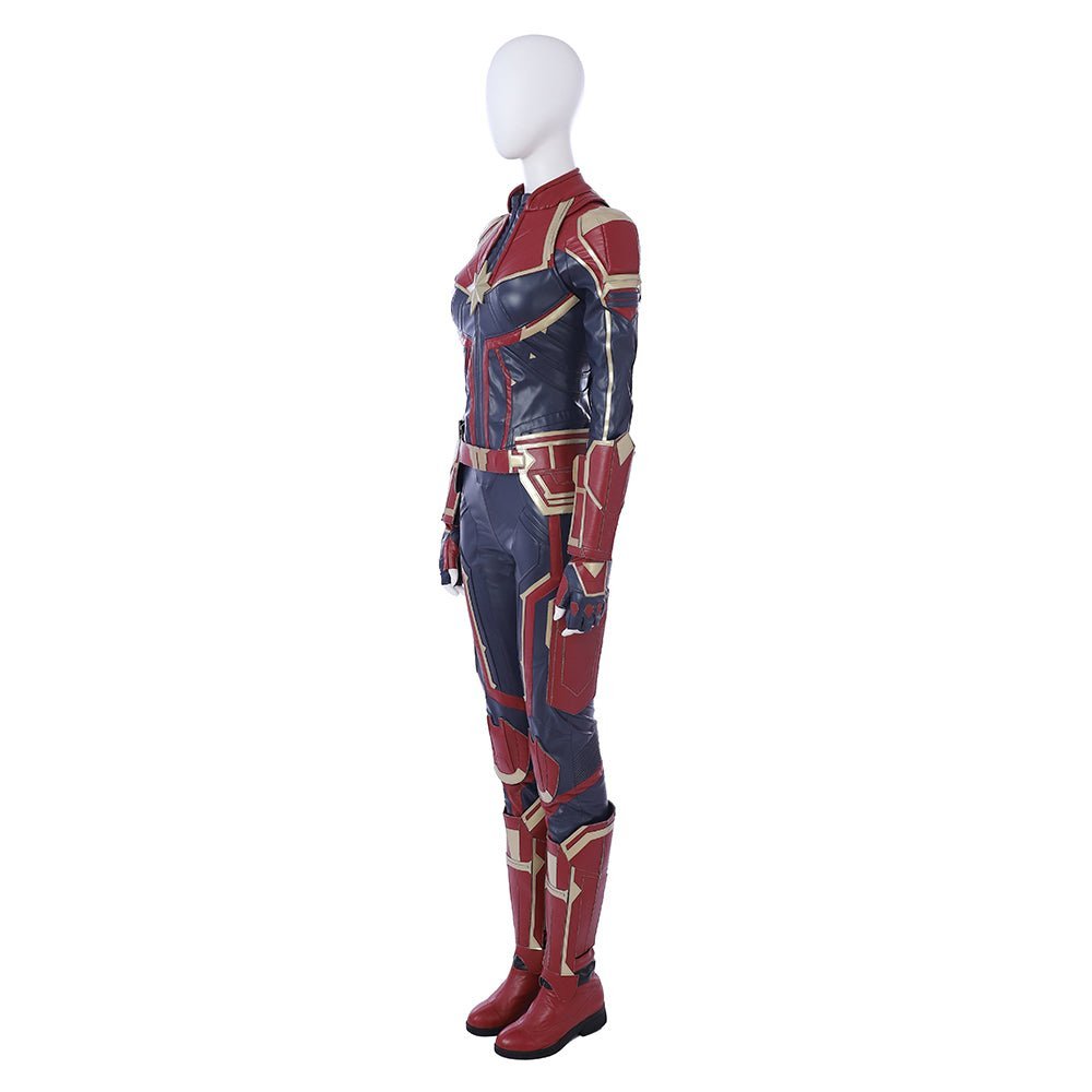 Traje de Cosplay de Captain Marvel Versión Roja - Outfit de Captain Marvel (Carol Danvers) de la Película - Fantasia Cosera