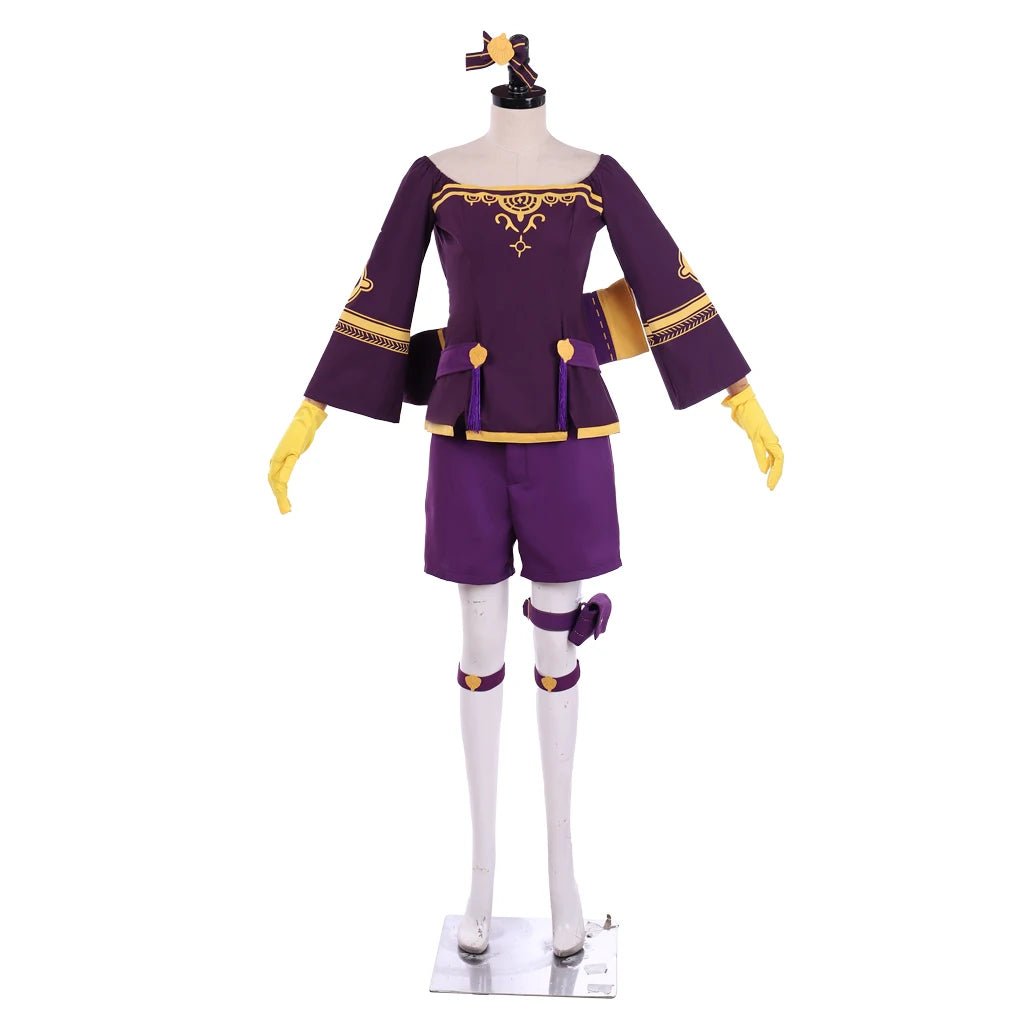 Traje de Bernadetta Cosplay Juego Fire Emblem Mujer Fantasía Uniforme de Batalla Morado Disfraz de Guerrera Fiesta de Halloween - Fantasia Cosera