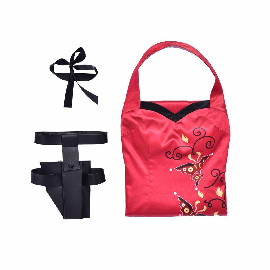 Traje de Cosplay de Ada Wong para Mujer - Vestido Cheongsam Rojo Estampado | Resident Evil Película - Fantasia Cosera