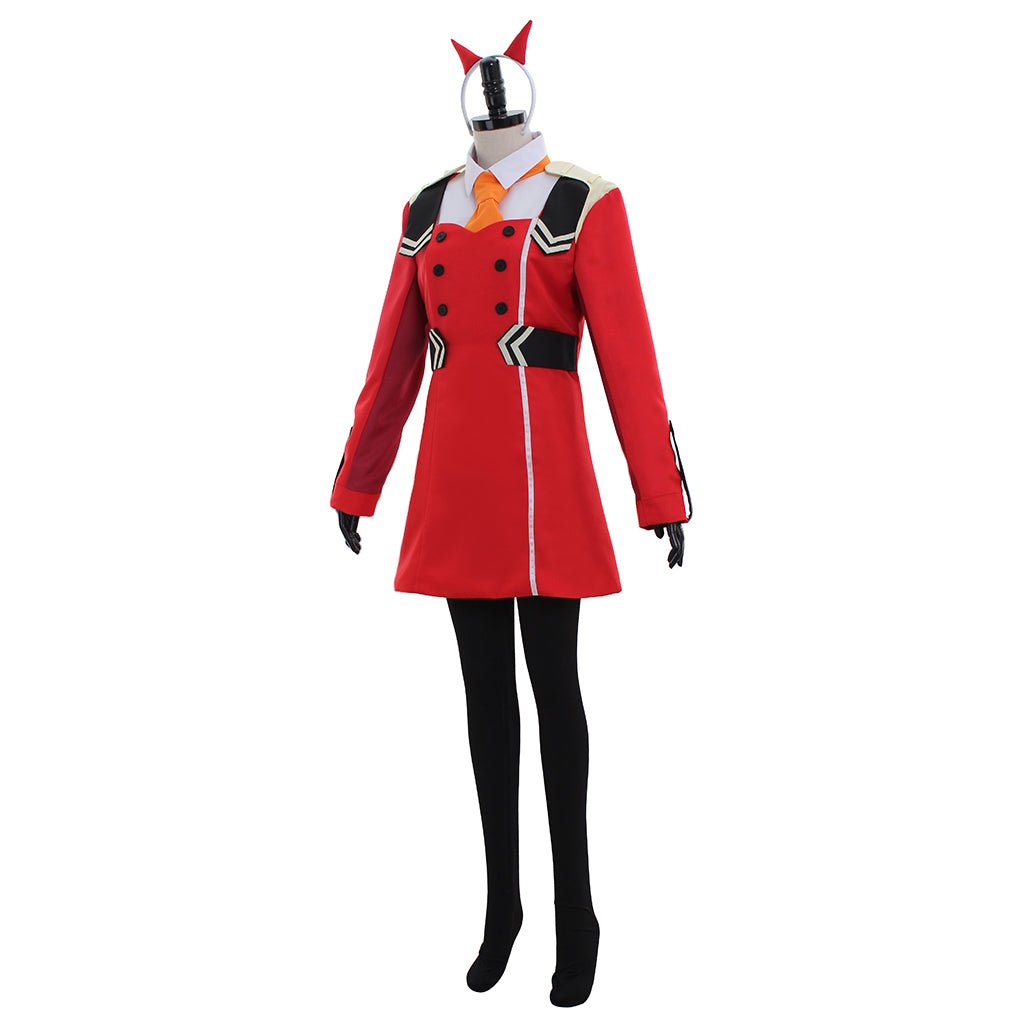 Traje de Cosplay de Zero Two Code:002 de DARLING in the FRANXX - Vestido Rojo - Fantasia Cosera