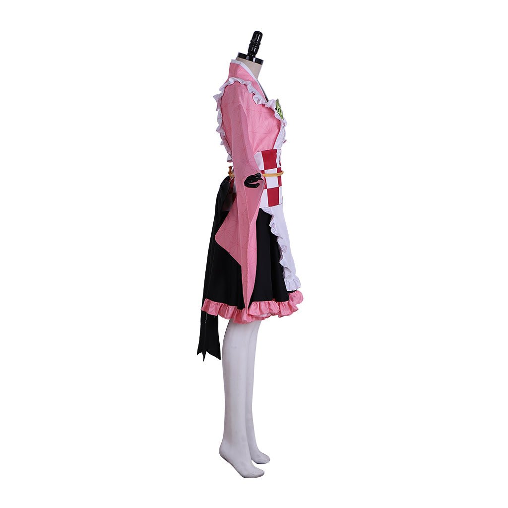 Traje de Cosplay de Camarera de Kamado Nezuko de Demon Slayer | Vestido de Fantasía Inspirado en Anime - Fantasia Cosera