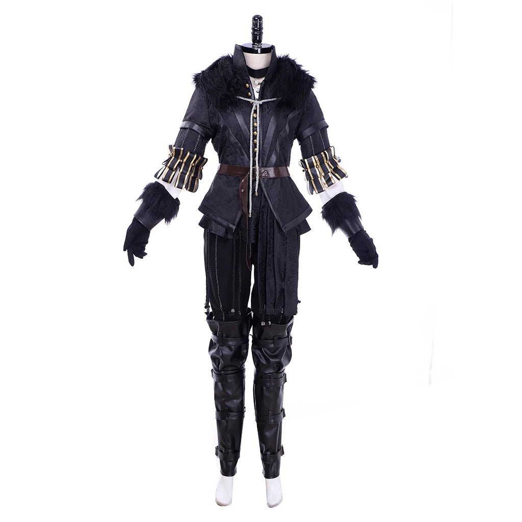 Traje de Cosplay de Yennefer para Mujer - Uniforme Negro Retro para Fiestas de Halloween y Carnaval - Fantasia Cosera