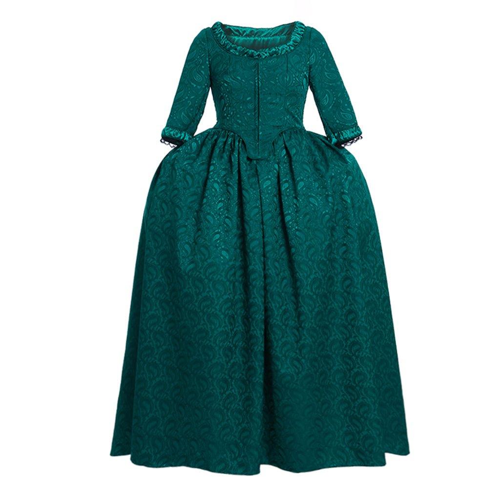 Vestido de Gala Verde de Claire Fraser de Outlander | Vestido Rococó Vintage para Cosplay, Halloween, Fiestas - Fantasia Cosera