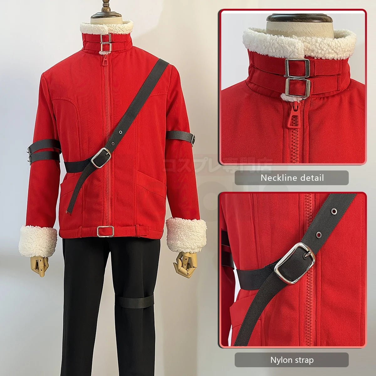 Traje de Cosplay de Stark de Frieren: Beyond Journey's End - Chaqueta Roja y Pantalones Negros - Fantasia Cosera