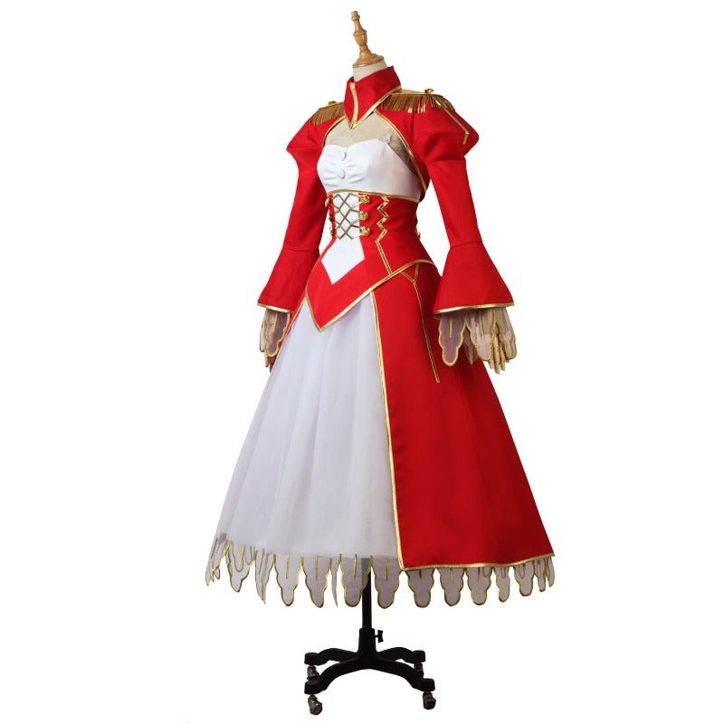 Traje de Cosplay de Nero Claudius Vestido Rojo y Blanco - Outfit Navideño de Fate/Grand Order - Fantasia Cosera