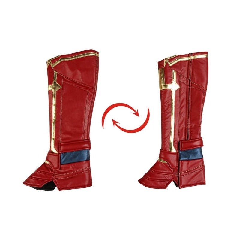 Traje de Cosplay de Cuero Azul Metálico de Captain Marvel – Ideal para Fans de Marvel - Fantasia Cosera