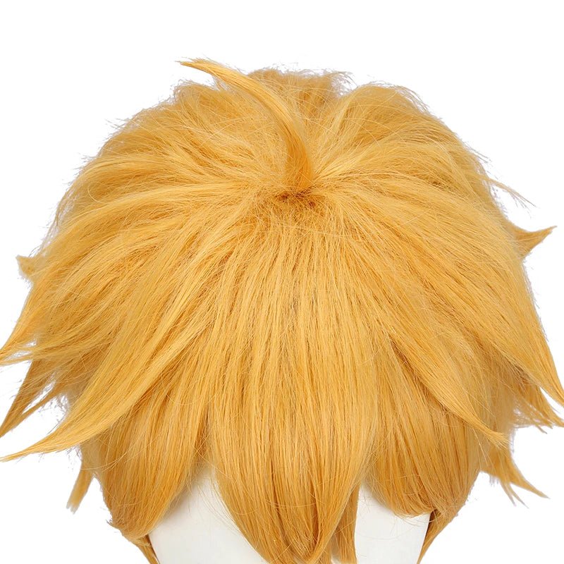 Peluca Cosplay Tohma Genshin Impact 55cm Amarilla para Hombre, Cabello Sintético Resistente al Calor - Fantasia Cosera