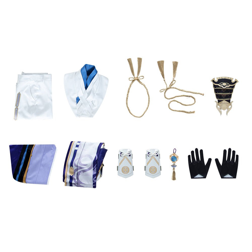 Traje de Cosplay de Kamisato Ayato de Genshin Impact para Hombres, Disfraz de Halloween de Anime - Fantasia Cosera