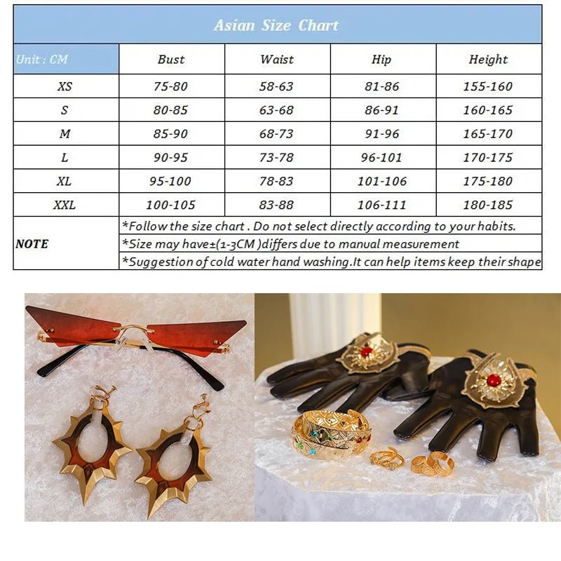 Traje de Cosplay de Mavuika, Archon Pyro de Genshin Impact para Mujer - Jumpsuit Completo para Fiestas de Halloween - Fantasia Cosera