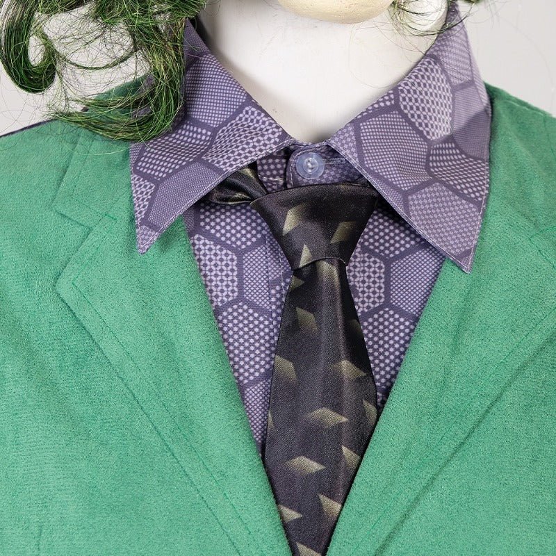 Traje de Cosplay de Joker de Batman: El Caballero Oscuro - Abrigo, Pantalones, Máscara, Disfraz para Halloween - Fantasia Cosera