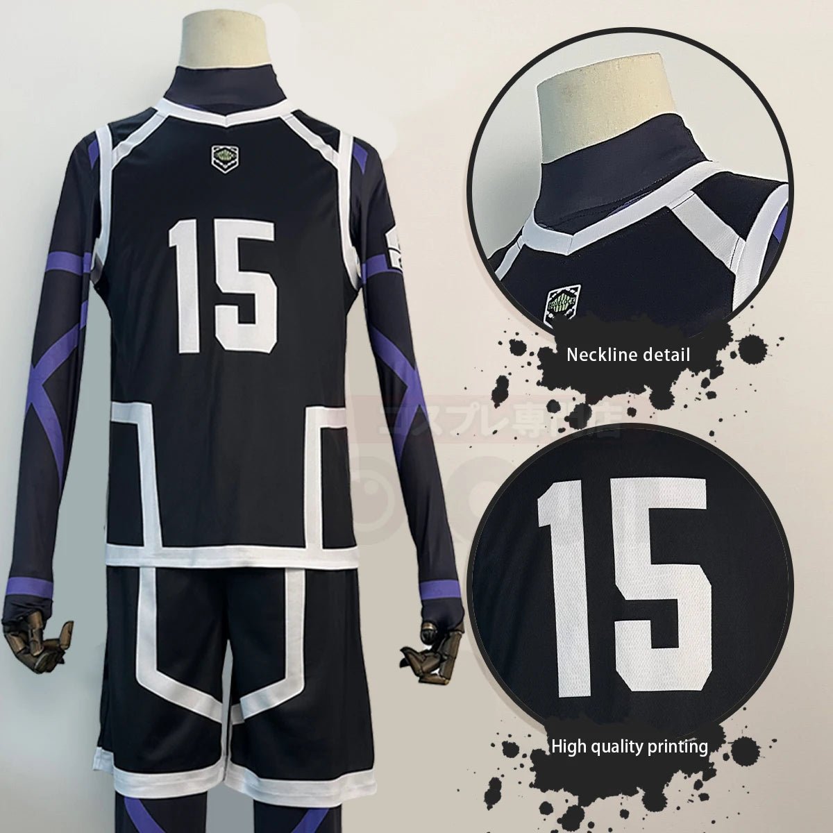Disfraz de Cosplay de Isagi de Blue Lock Temporada 2, Peluca NO.15, Camiseta de Entrenamiento 4PCS, Uniforme de Fútbol para Uso Diario o Regalo de Cosplay - Fantasia Cosera