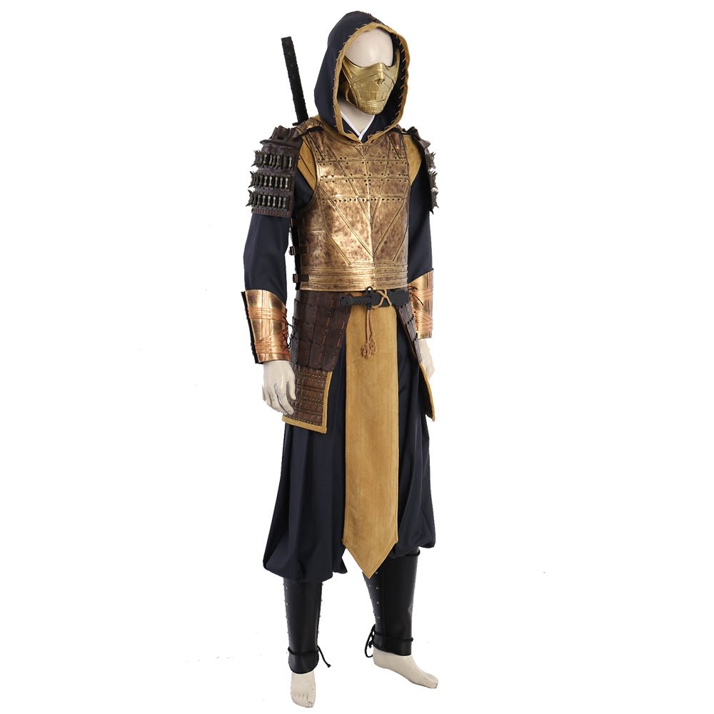 Traje de Cosplay de Scorpion de Mortal Kombat para Hombres, Vestimenta de Combate para Halloween - Fantasia Cosera