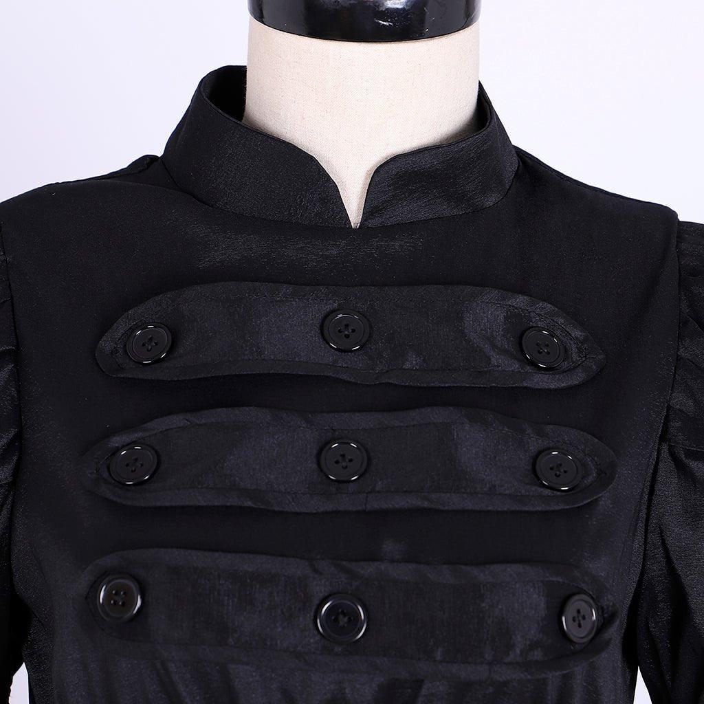 Vestido de Cosplay Eliza de Hamilton | Vestido de Gala Negro para Mujer Adulta | Satinado Personalizado para Halloween - Fantasia Cosera