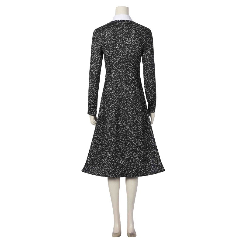 Vestido Cosplay Wednesday Addams Negro Gótico para Mujer - Fantasia Cosera