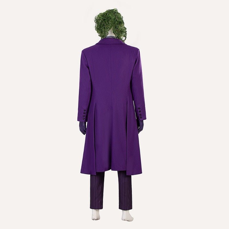 Traje de Cosplay de Joker de Batman: El Caballero Oscuro - Abrigo, Pantalones, Máscara, Disfraz para Halloween - Fantasia Cosera